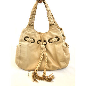 Yellow Cream Kooba Hobo Leather Bag Purse